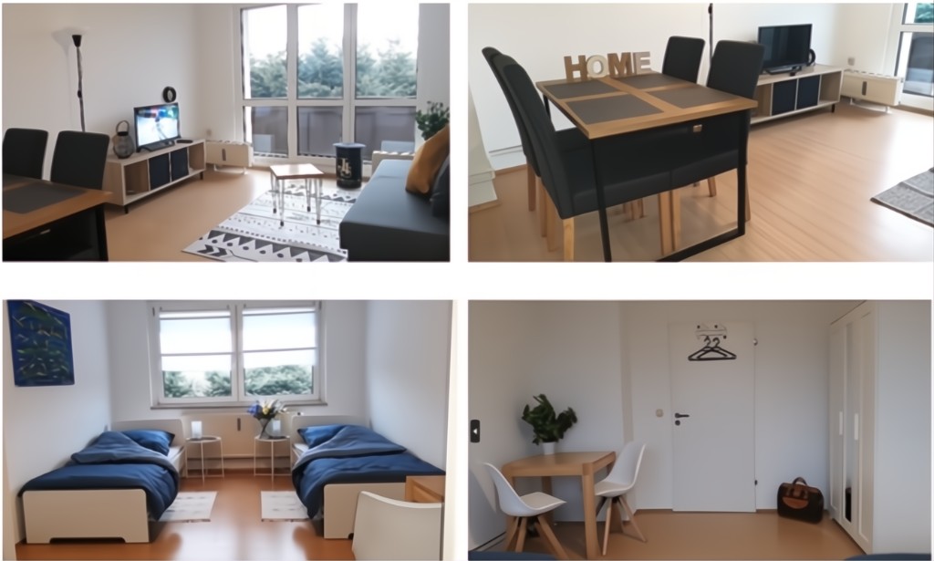 Bildergalerie einer Wohnung in Dessau-Roßlau mit Wohnzimmer, Essbereich, Schlafzimmer und Eingangsbereich